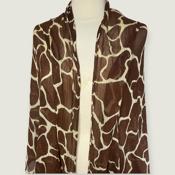 UNBRANDED Brown Animal Print Pashmina Wrap - Picture 2 of 6